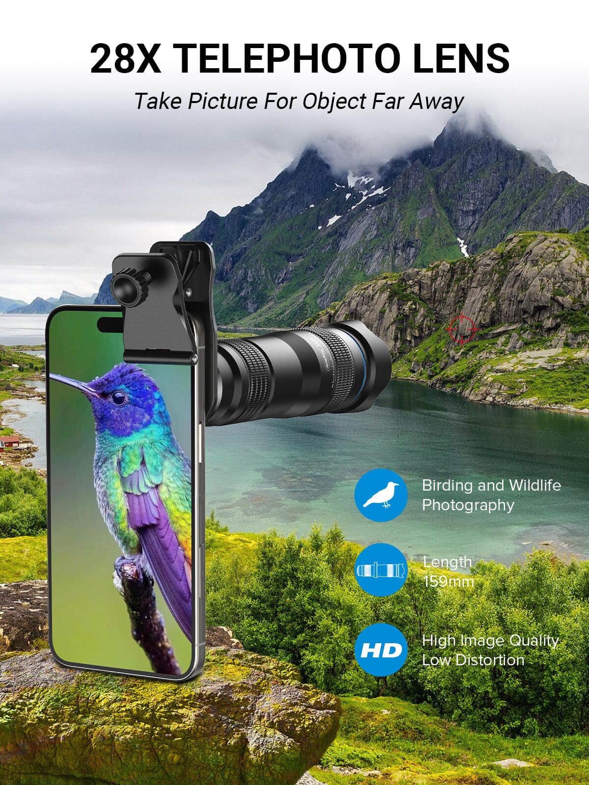 APEXEL 28x HD Phone Telephoto Lens - Image 4