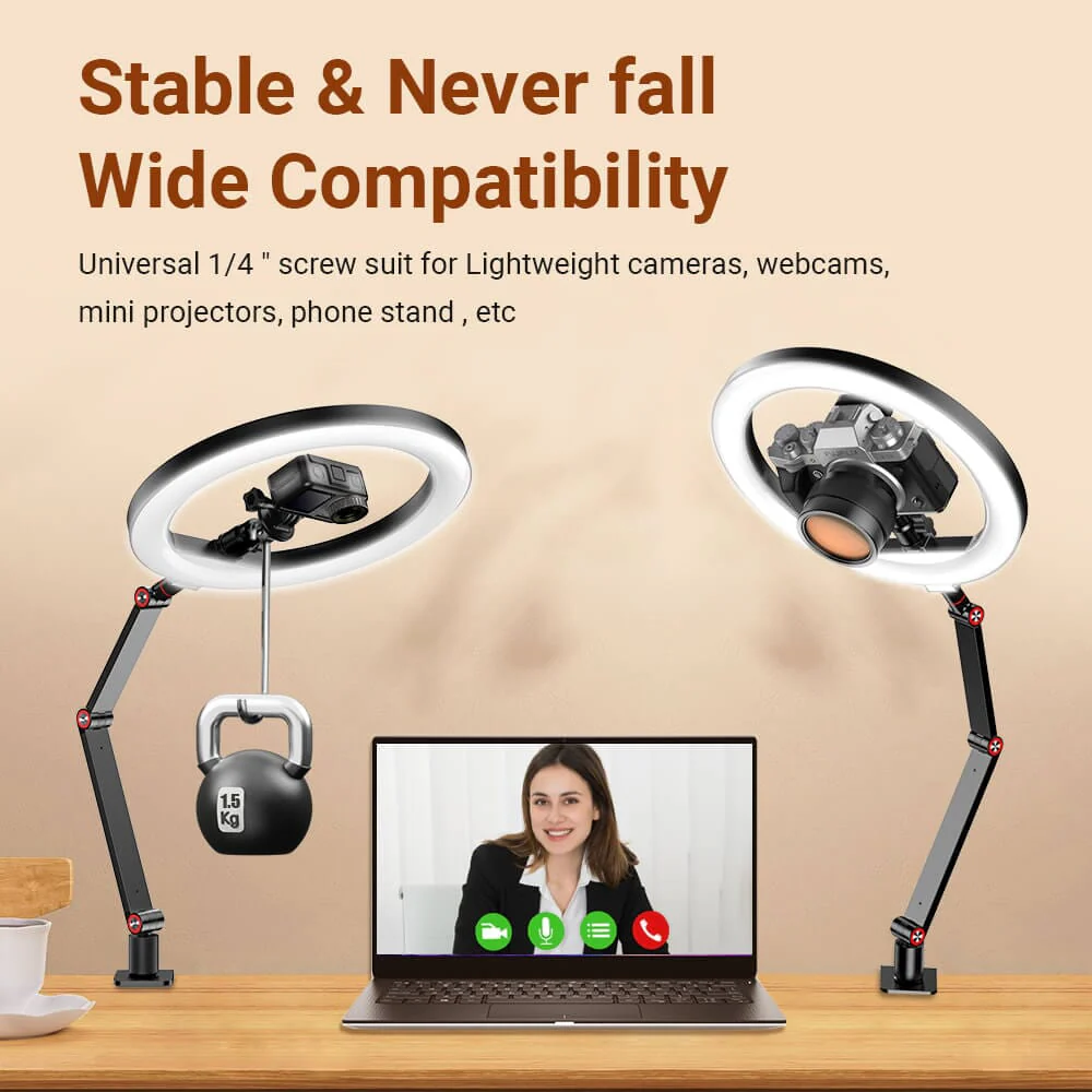 FL20 10 Inch Ring Light Foldable Portable with Stand and Phone Holder - Image 6